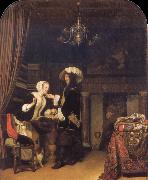 Frans van Mieris The Gentleman in the shop oil on canvas